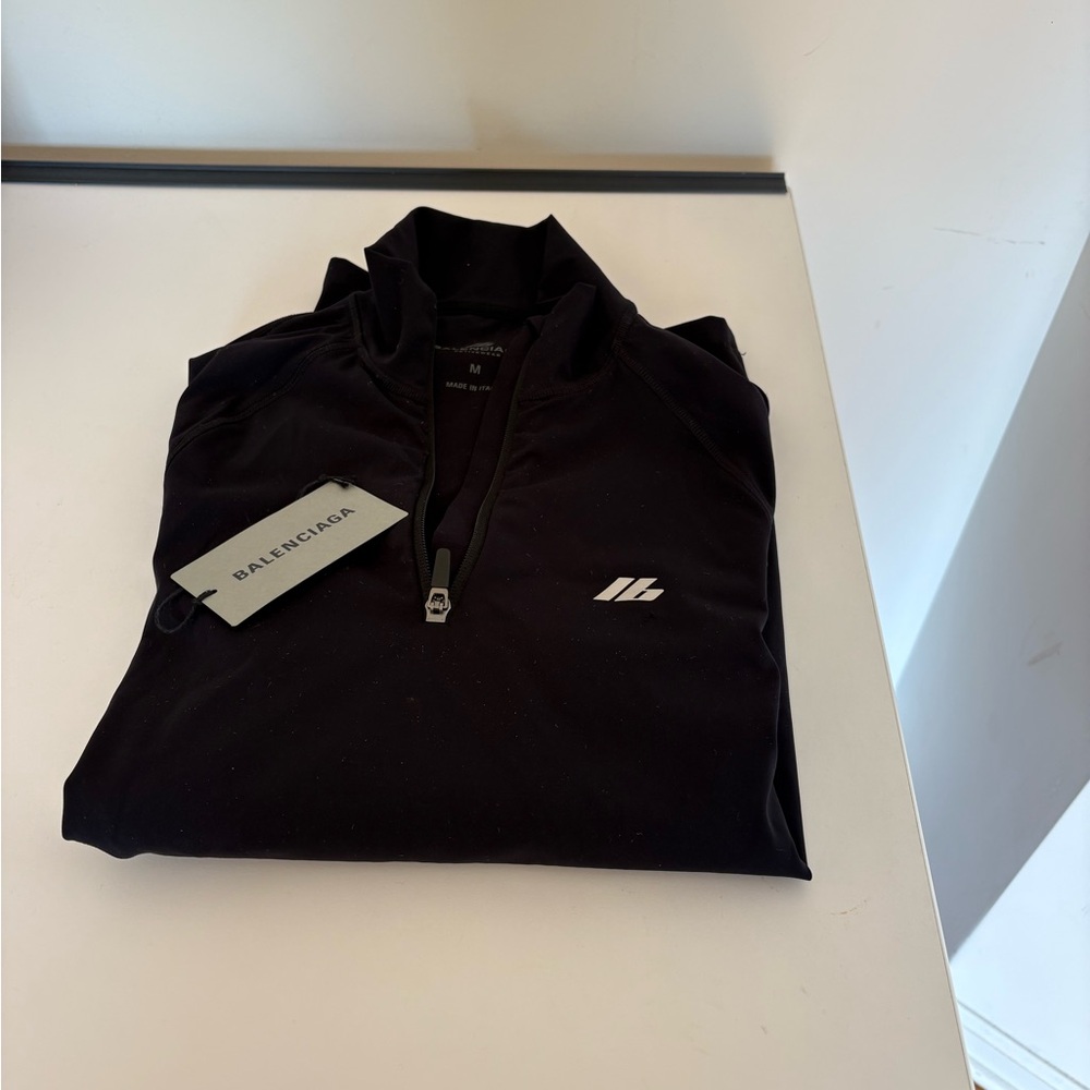 Balenciaga Black Half-Zip Pullover